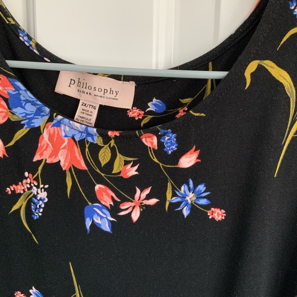 Floral Black Top by Philosophy
